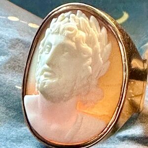 14K Genuine Sardonyx Men's "ZEUS" Power Ring  SIZE 10.5